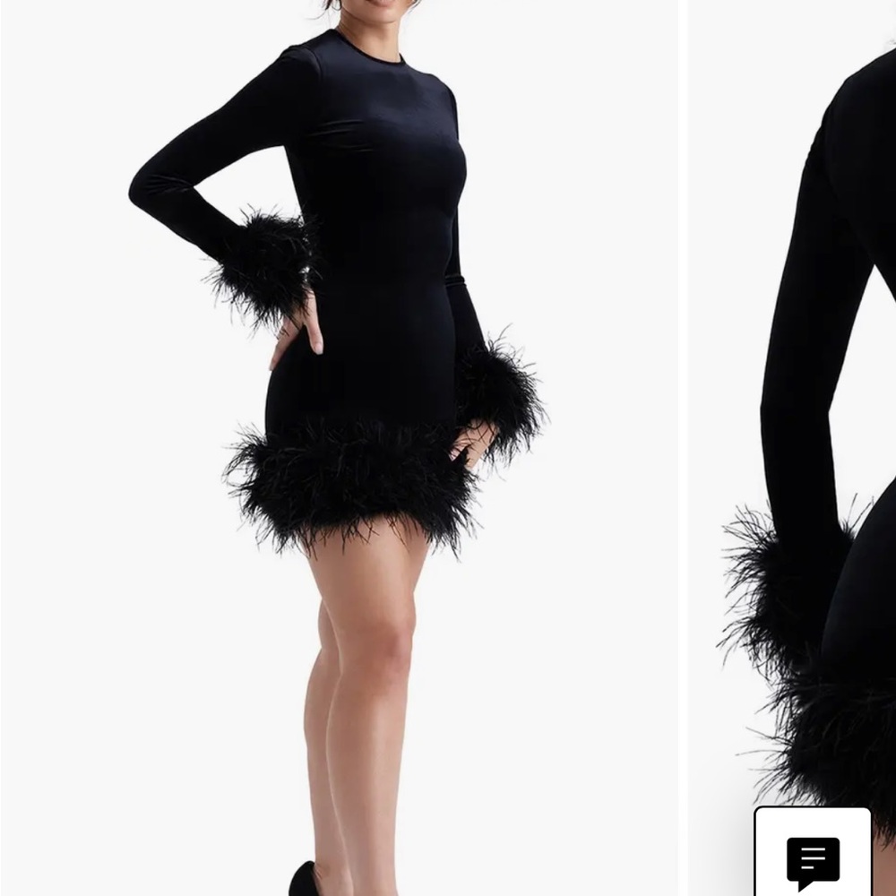 Elegant Black Feather Trim Top